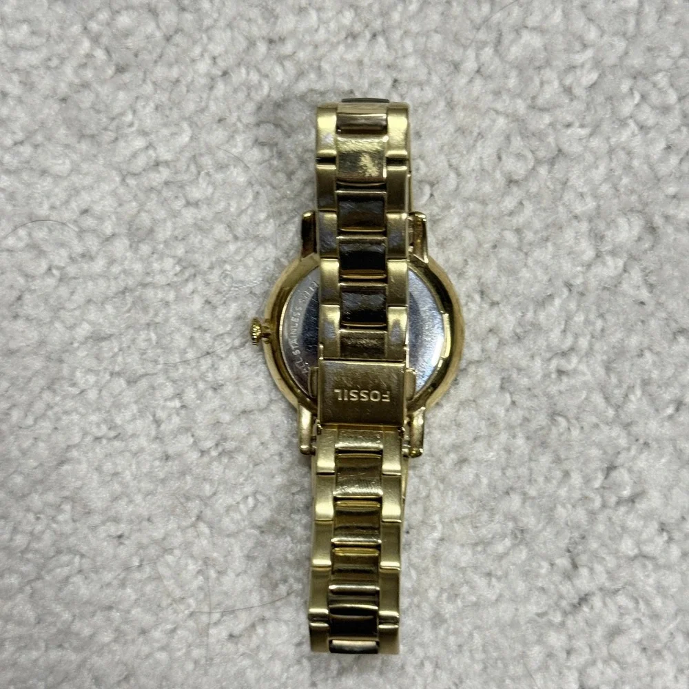 Fossil Womens One Size Watch ES4289 Neely Gold Tone Crystal Bezel White Dial